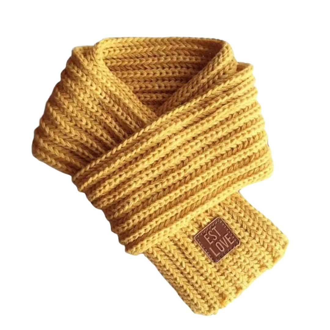 Children Winter Scarf Thick Solid Color Knitted Soft High Elasticity Keep Warm Boys And Girls Lightweight Neck Wrap for Image 1