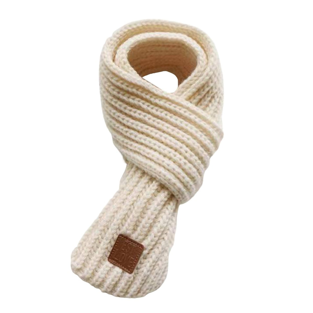 Children Winter Scarf Thick Solid Color Knitted Soft High Elasticity Keep Warm Boys And Girls Lightweight Neck Wrap for Image 1