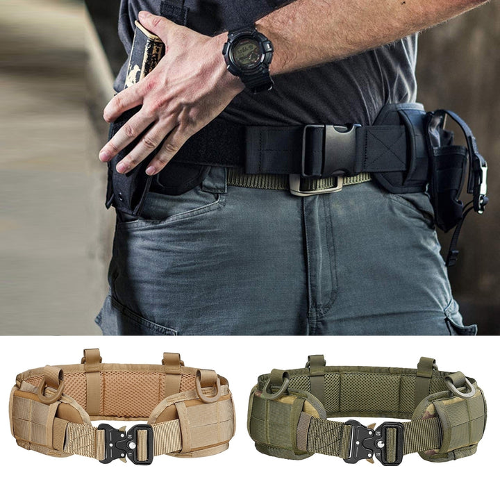 2Pcs/Set Belt Bag Set Adjustable Solid Color Mesh Buckle Good Breathability Single Circle Outdoor Work Waist Belt for Image 4
