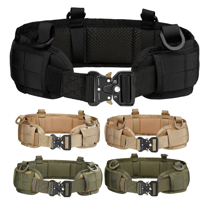 2Pcs/Set Belt Bag Set Adjustable Solid Color Mesh Buckle Good Breathability Single Circle Outdoor Work Waist Belt for Image 7