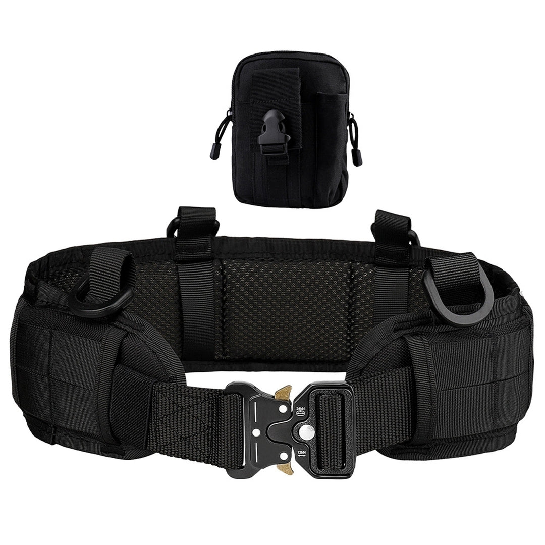 2Pcs/Set Belt Bag Set Adjustable Solid Color Mesh Buckle Good Breathability Single Circle Outdoor Work Waist Belt for Image 8