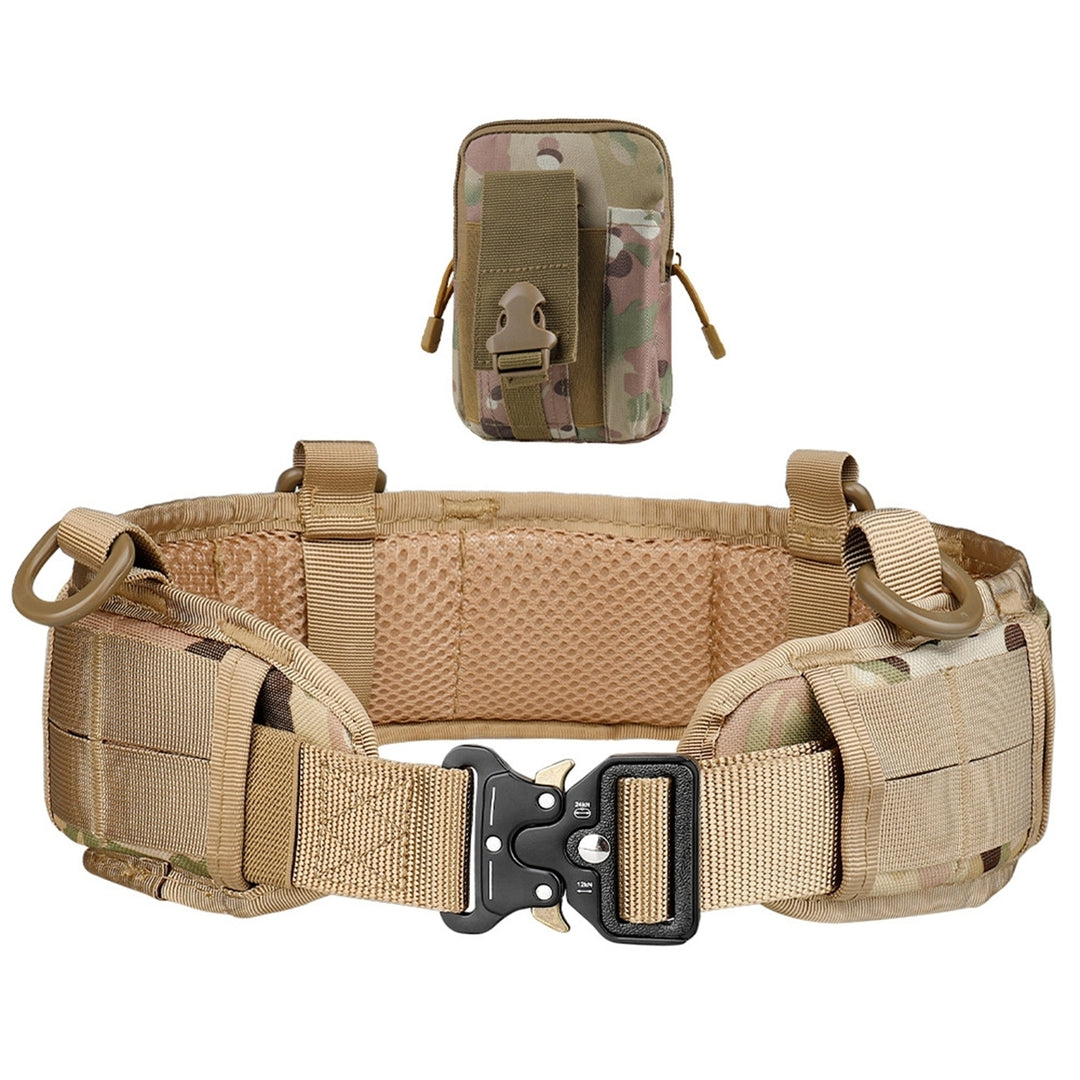 2Pcs/Set Belt Bag Set Adjustable Solid Color Mesh Buckle Good Breathability Single Circle Outdoor Work Waist Belt for Image 9