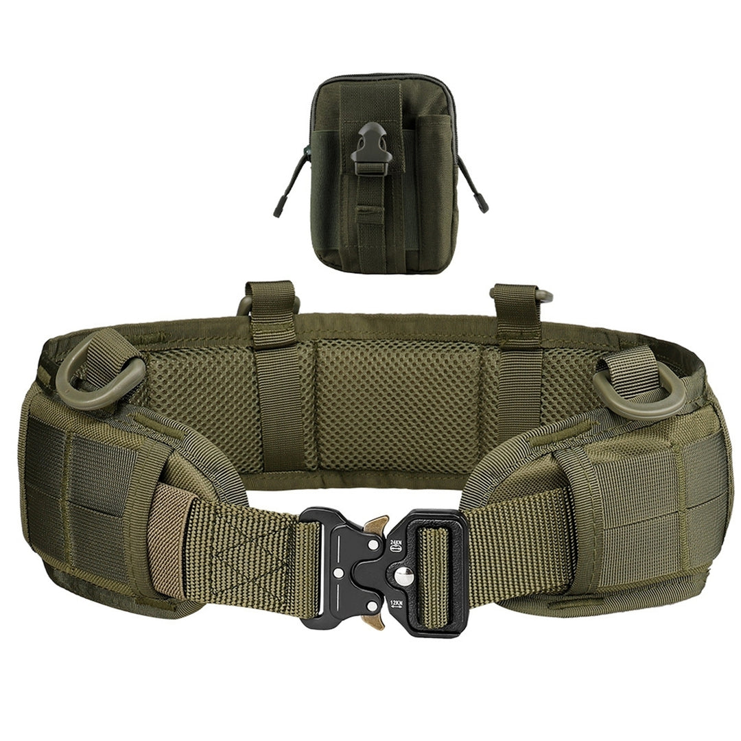 2Pcs/Set Belt Bag Set Adjustable Solid Color Mesh Buckle Good Breathability Single Circle Outdoor Work Waist Belt for Image 10