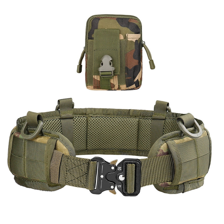 2Pcs/Set Belt Bag Set Adjustable Solid Color Mesh Buckle Good Breathability Single Circle Outdoor Work Waist Belt for Image 12
