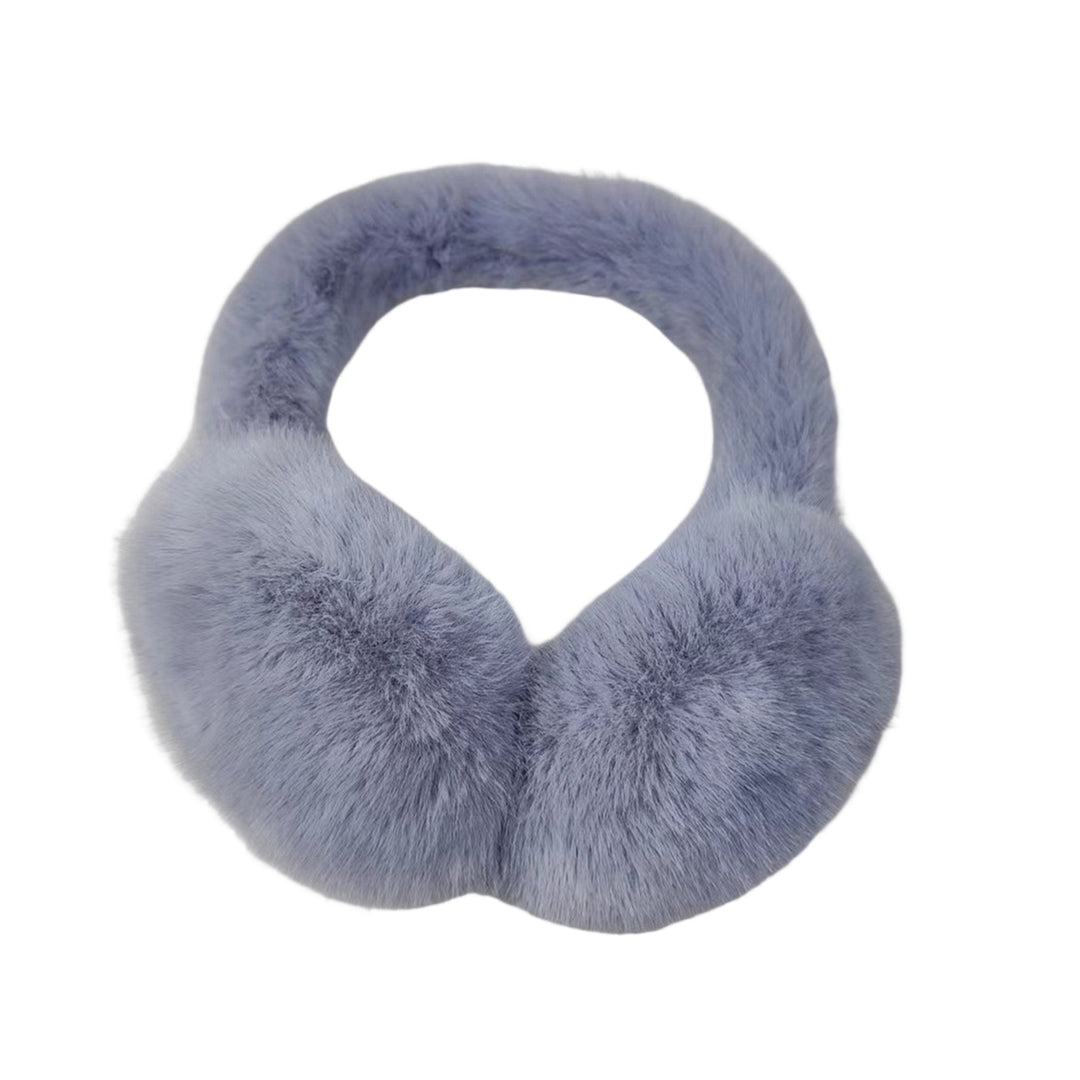 Solid Color Elastic Non-slip Cute Unisex Earmuffs Winter Soft Thickened Plush Headband Ear Warmer Image 4