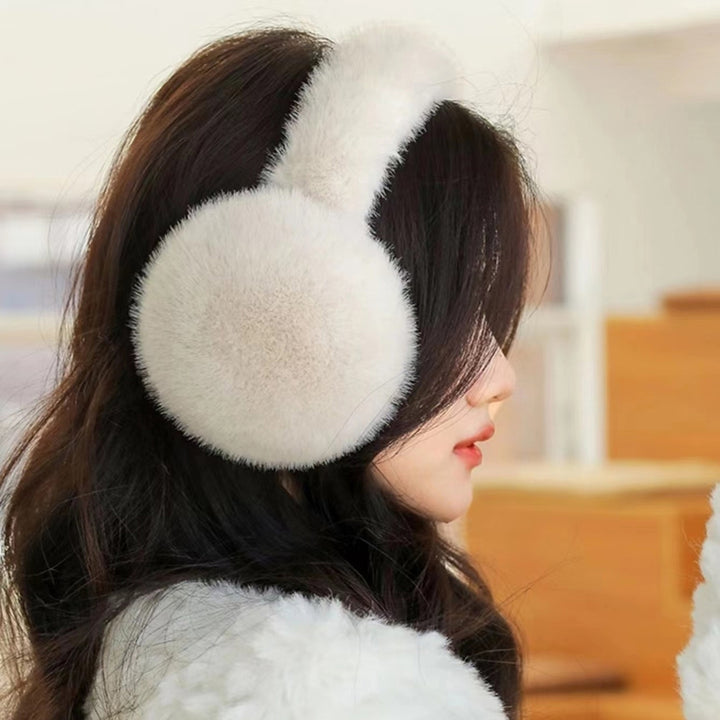 Solid Color Elastic Non-slip Cute Unisex Earmuffs Winter Soft Thickened Plush Headband Ear Warmer Image 12