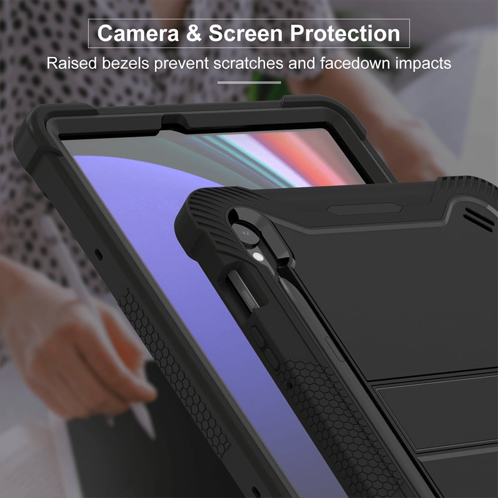 For Samsung Galaxy Tab S9 FE 10.9 inch 5G 2023 Protective Shockproof Kickstand With Stylus Pen Slot Heavy Duty Case Image 3