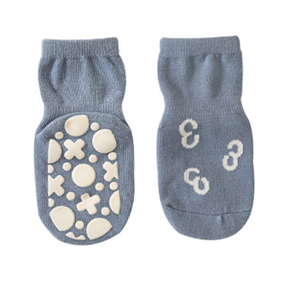 1 Pair Toddler Socks Super Soft Wear-Resistant Cotton Non-Slip Baby Floor Solid Socks for Home Image 1