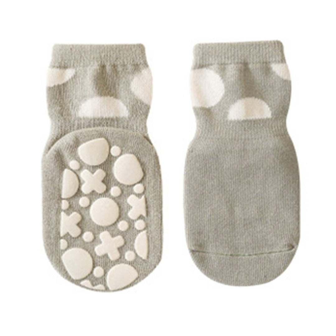 1 Pair Toddler Socks Super Soft Wear-Resistant Cotton Non-Slip Baby Floor Solid Socks for Home Image 1