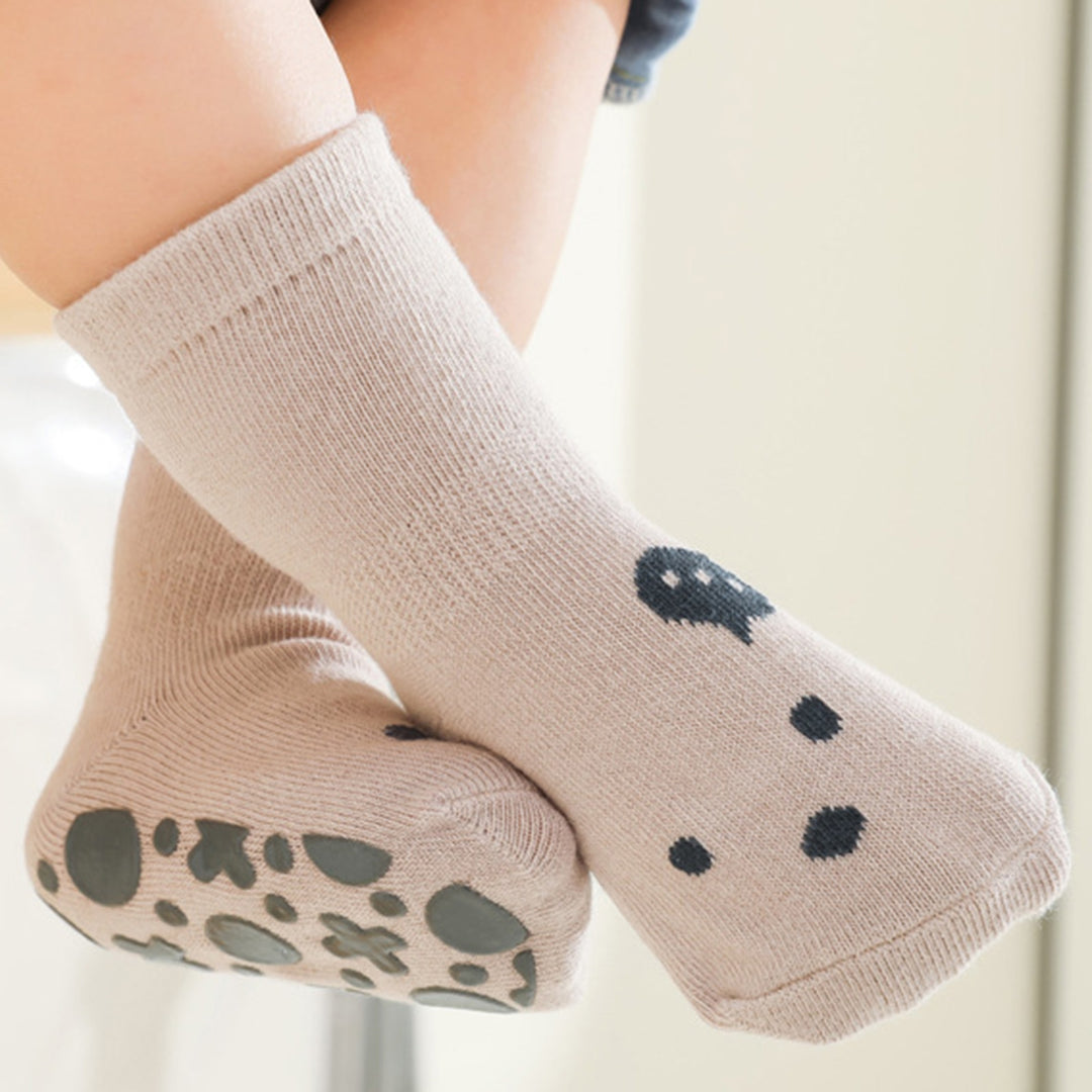 1 Pair Toddler Socks Super Soft Wear-Resistant Cotton Non-Slip Baby Floor Solid Socks for Home Image 8