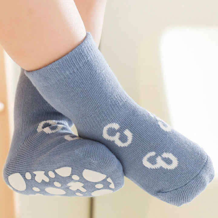 1 Pair Toddler Socks Super Soft Wear-Resistant Cotton Non-Slip Baby Floor Solid Socks for Home Image 9