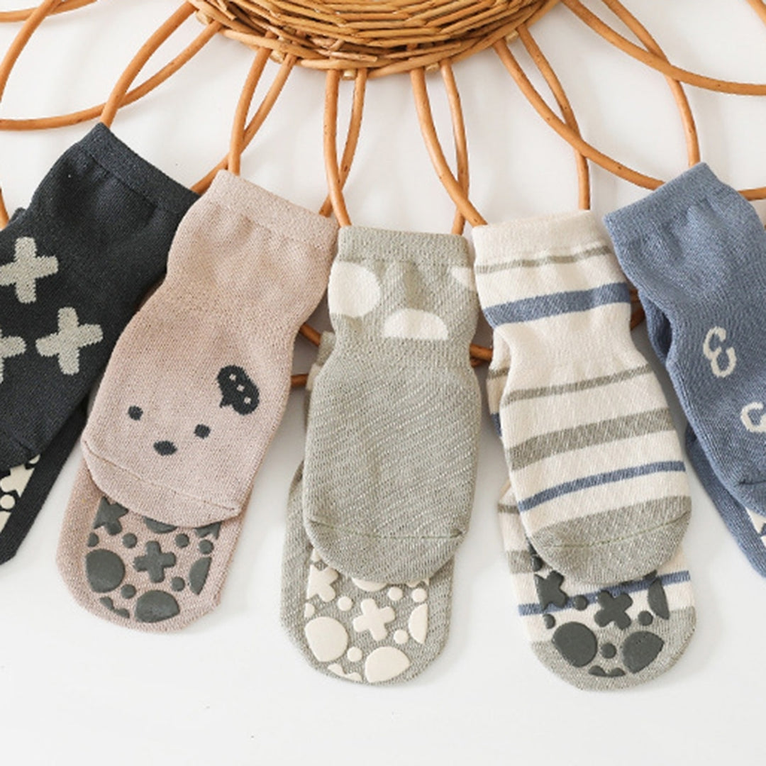 1 Pair Toddler Socks Super Soft Wear-Resistant Cotton Non-Slip Baby Floor Solid Socks for Home Image 12