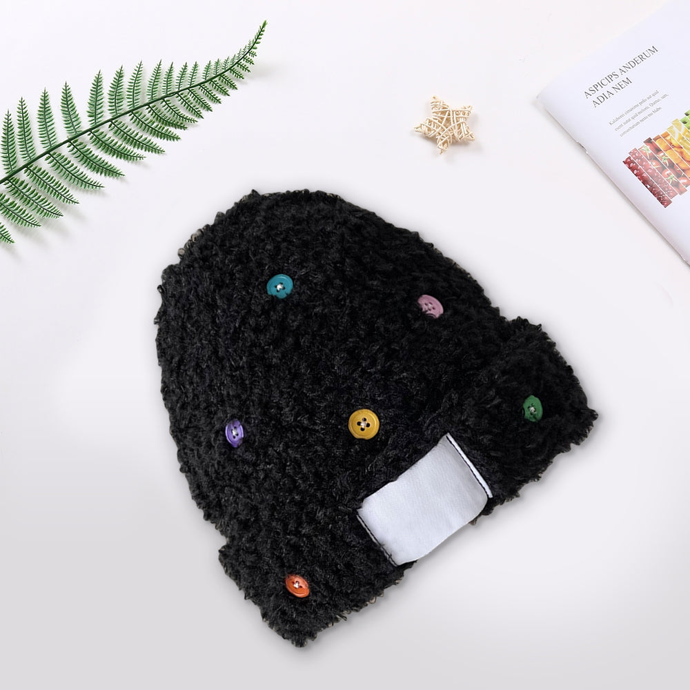 Autumn Winter Women Hat Colorful Buttons Plush Thickened Sweet Ear Protection Knitted Beanies Hat for Daily Wear Image 2