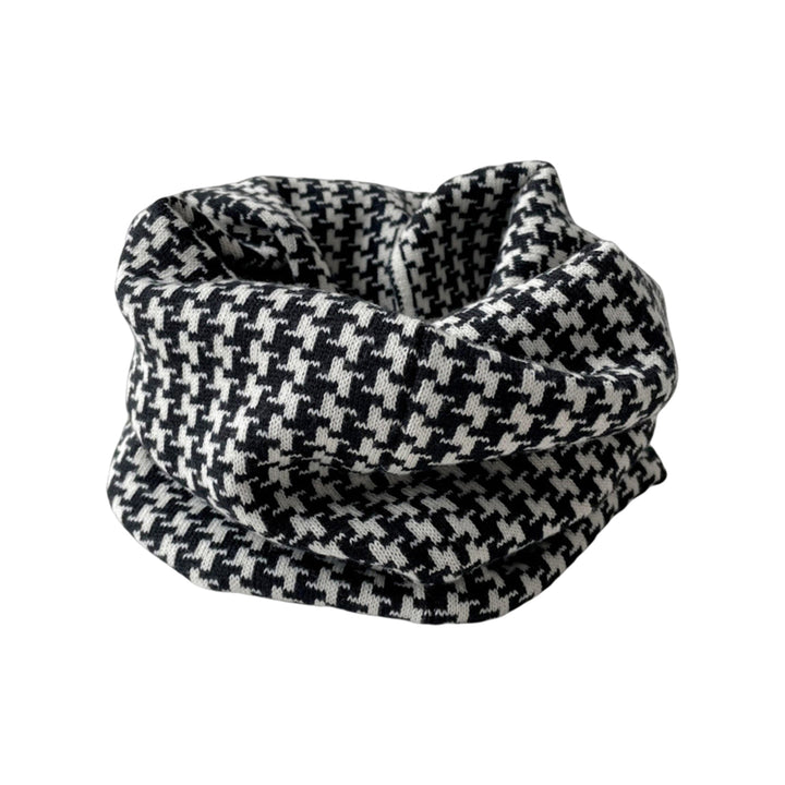 Neck Scarf Soft Plaid Contrast Color Thick Elastic Keep Warm Decorative Knitted Face Cover Scarf for Daily Wear Image 4