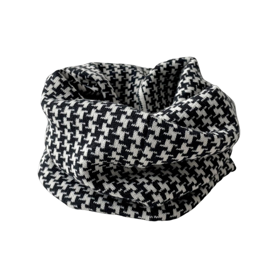 Neck Scarf Soft Plaid Contrast Color Thick Elastic Keep Warm Decorative Knitted Face Cover Scarf for Daily Wear Image 1