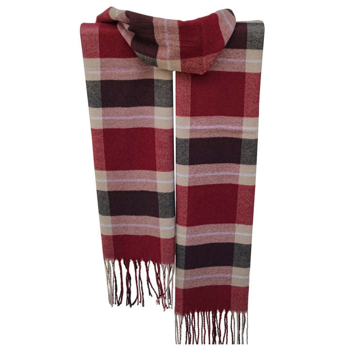 Autumn Winter Men Scarf Plaid Tassels Thickened Imitation Cashmere British Style Long Scarf Daily Wear Image 3