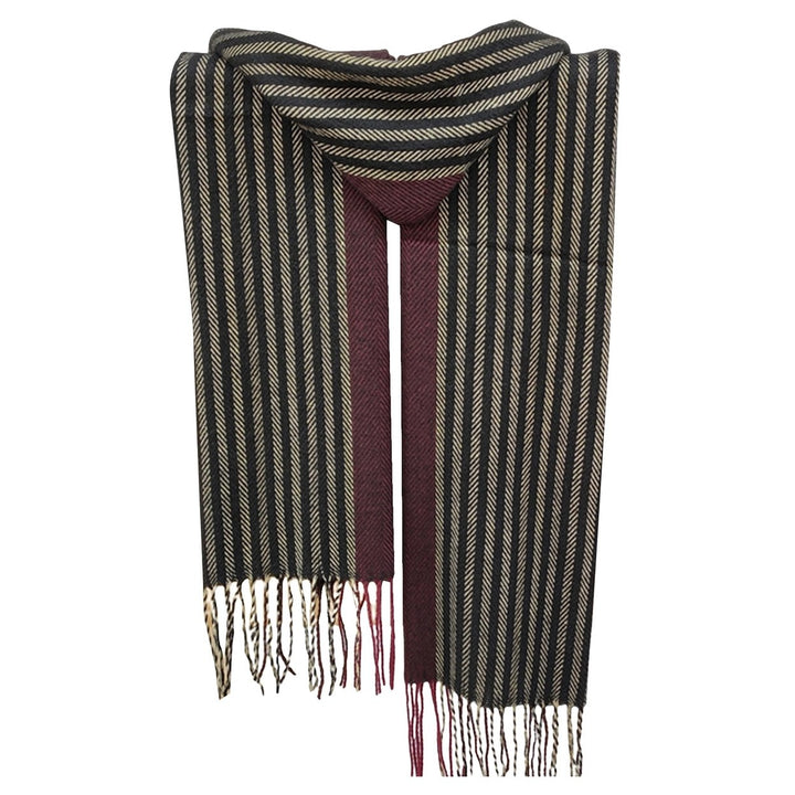 Autumn Winter Men Scarf Plaid Tassels Thickened Imitation Cashmere British Style Long Scarf Daily Wear Image 1