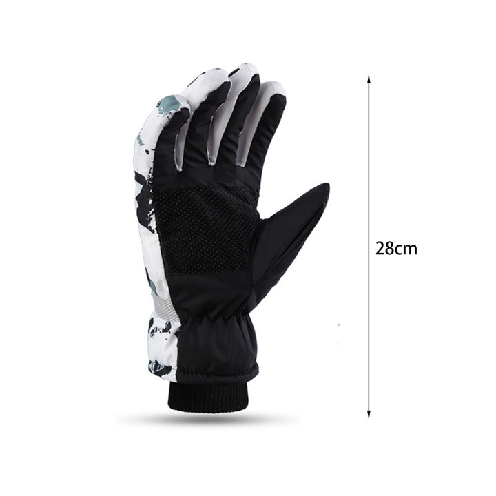 1 Pair Ski Gloves Touch Screen Thicken Plush Full Fingers Waterproof Windproof Shockproof Wrist Outdoor Cycling Gloves Image 9