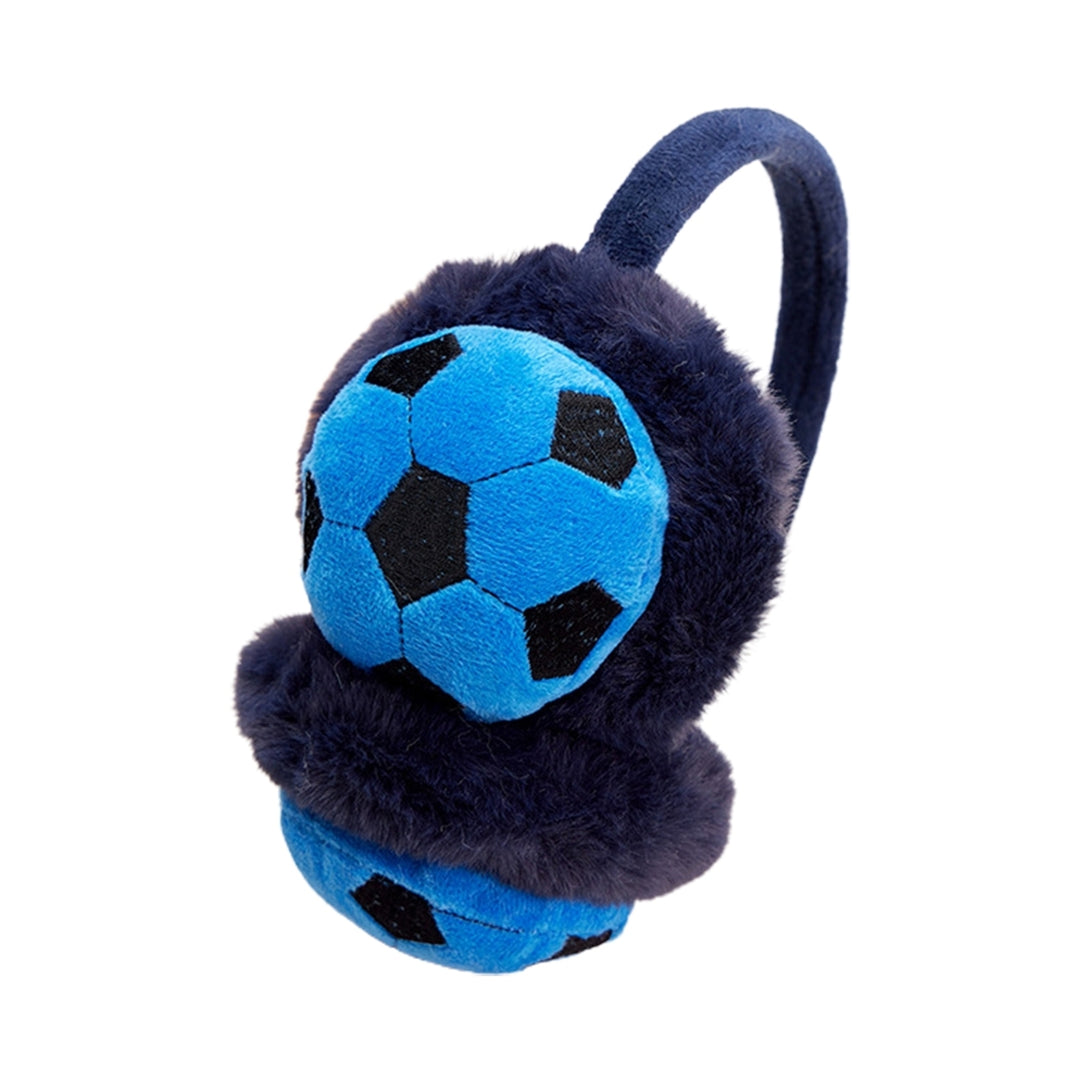 Plush Earmuff Stretchy Lovely Adjustable Anti-slip Soft Winter Wearing Lightweight Football Design Ear m*** Outdoor Image 4