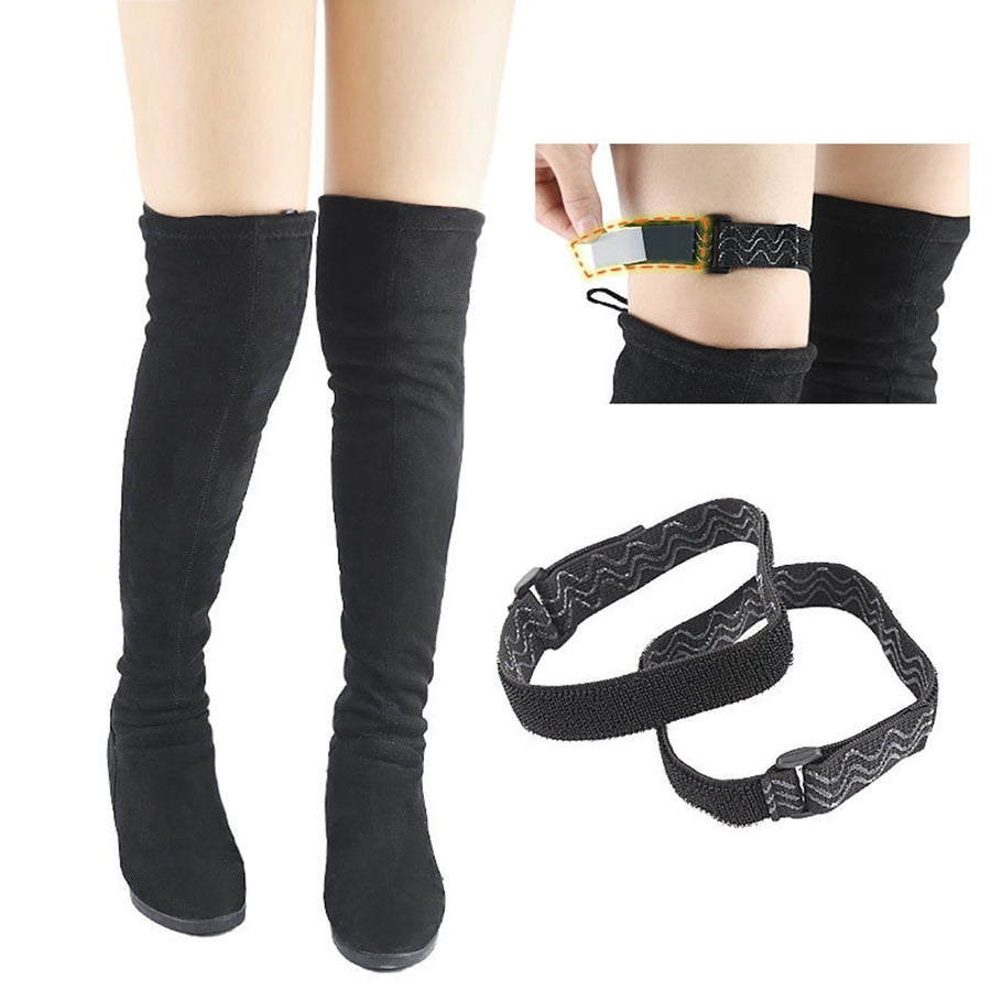 1 Set Boot Straps No Trace Invisible Adjustable Fastener Tapes Knee Boots Stickers High Boots Non-slip Stickers Shoe Image 1