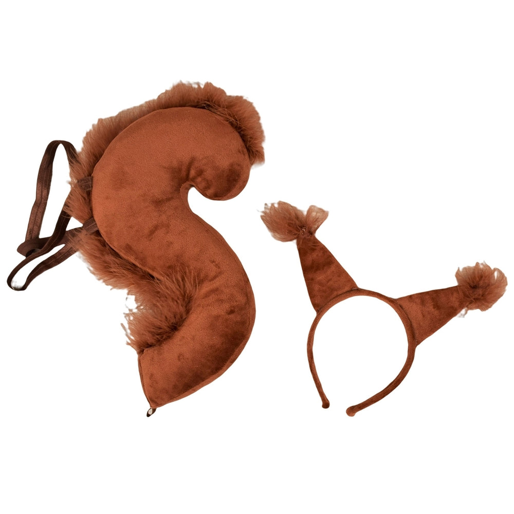 1 Set Squirrel Headband Tail Lovely Funny Headpiece Long Tail Performance Props Cross-dressing Image 2