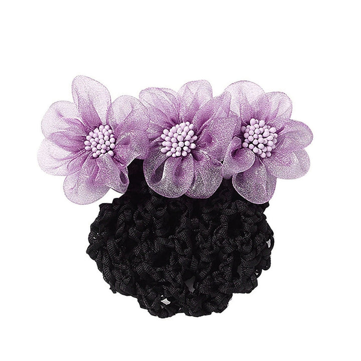 Hair Bun Net Elegant Lace Flower Hairpin Bun Cover Professional Hairstyle Hollow Out Lady Ballet Career Crochet Hairband Image 3