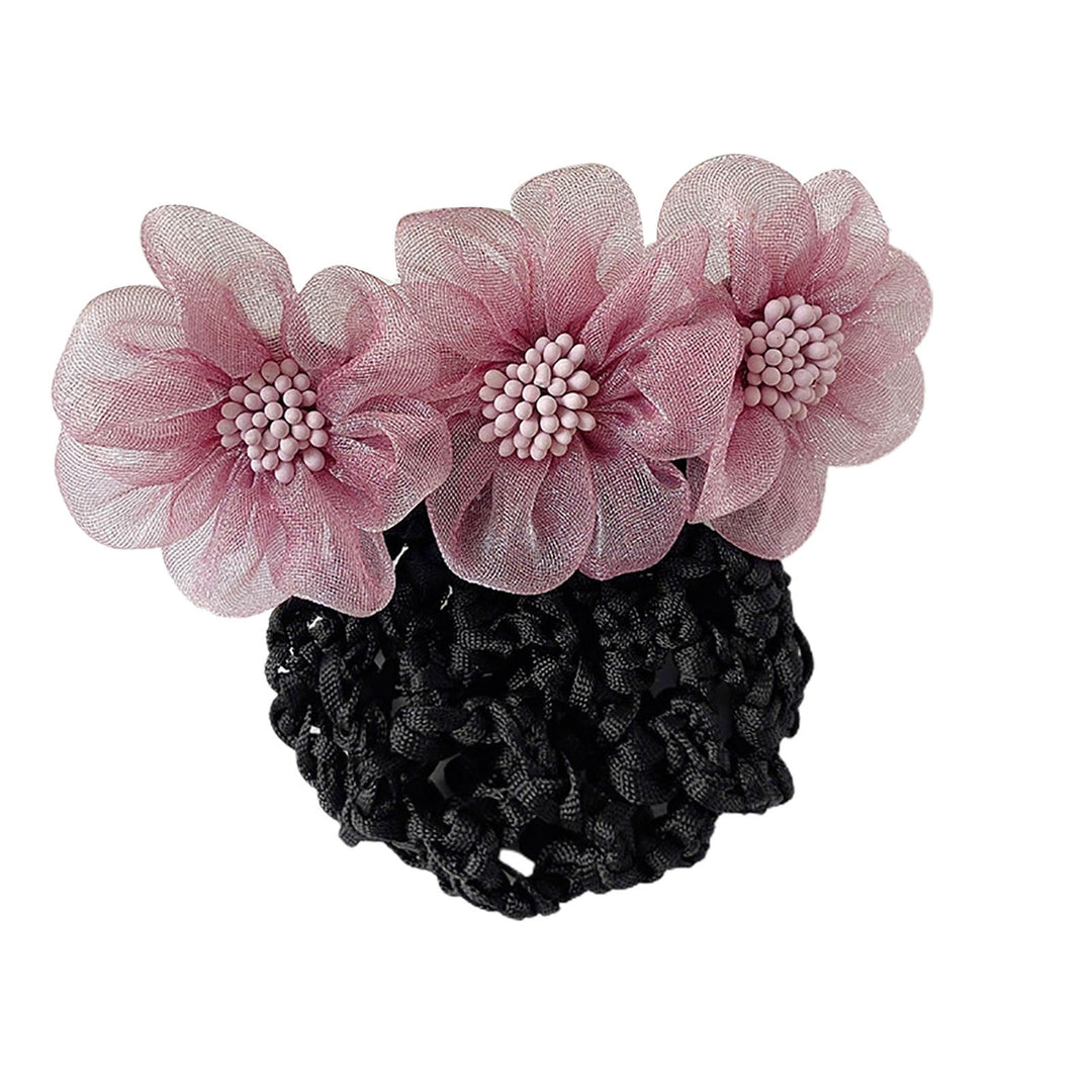 Hair Bun Net Elegant Lace Flower Hairpin Bun Cover Professional Hairstyle Hollow Out Lady Ballet Career Crochet Hairband Image 4