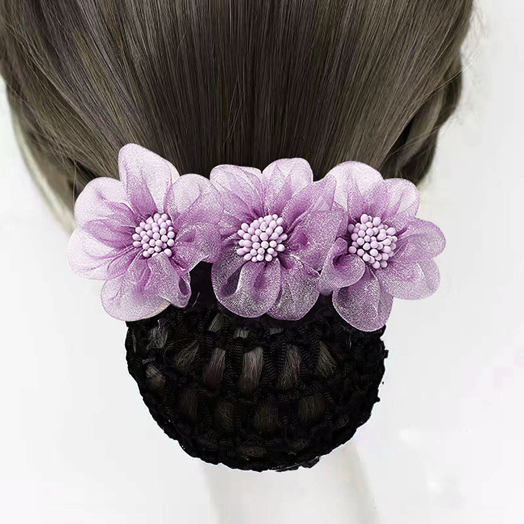 Hair Bun Net Elegant Lace Flower Hairpin Bun Cover Professional Hairstyle Hollow Out Lady Ballet Career Crochet Hairband Image 9