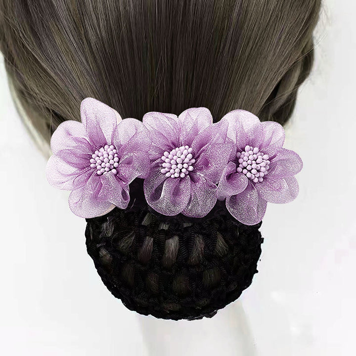 Hair Bun Net Elegant Lace Flower Hairpin Bun Cover Professional Hairstyle Hollow Out Lady Ballet Career Crochet Hairband Image 9