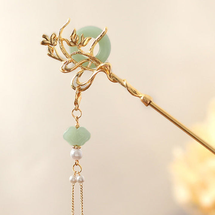 Bird Shape Faux Pearls Decor Tassel Hair Stick Ancient Style Hairpin Gourd Pendant Hair Fork Costume Accessories Image 12