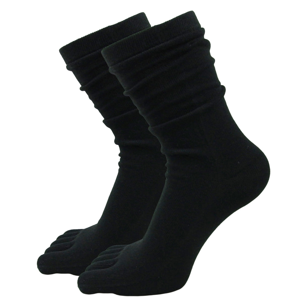 1 Pair High Socks Ultra Soft Breathable Non-slip High Elasticity Keep Warm Solid Long Tube Five Fingers Toe Socks Women Image 2