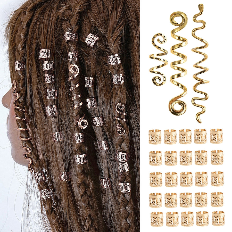 28Pcs Hair Clips Retro Style Vibrant Color High Durability Decorative Alloy Women Hair Spiral Braid Jewelry Dreadlock Image 1