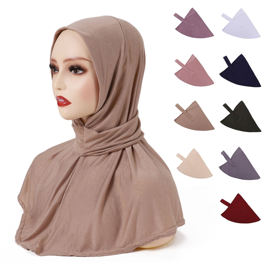 Adjustable Strap Buttons Cape Hem Turban Hat Women Full Cover Head Wraps Scarf Costume Accessories Image 1