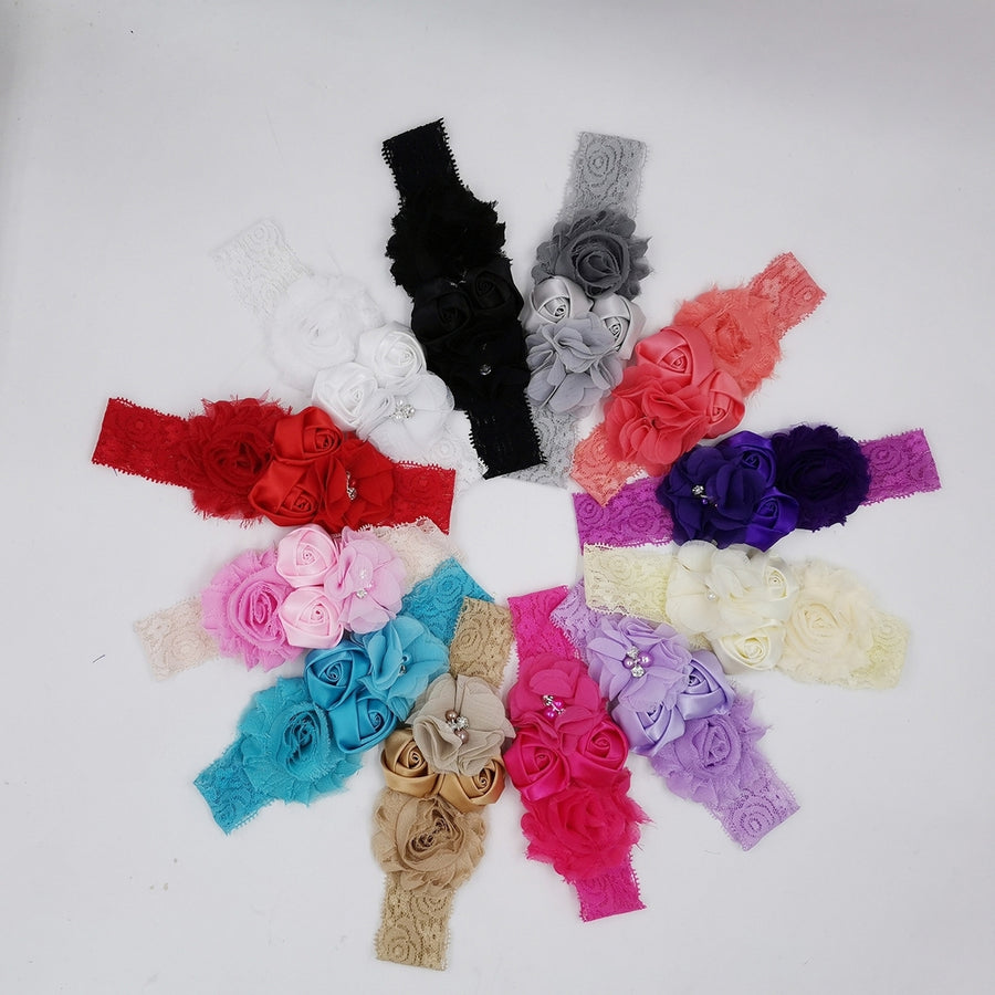 Baby Headband Elastic Vibrant Color Friendly to Skin Super Soft Faux Pearl Design Dress Up Cloth Image 1
