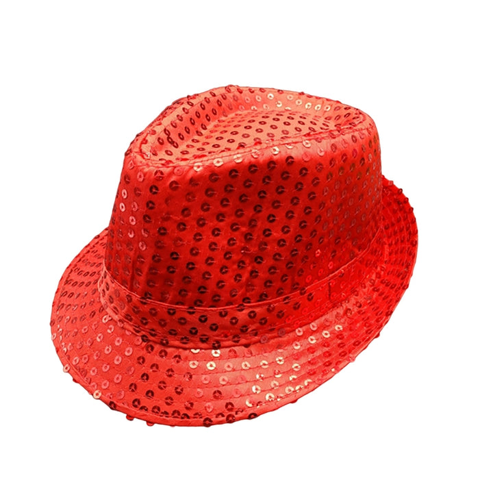 Shining Short Brim Hemming Jazz Hat Adult Kids Sequins Decorated Stage Show Hat Party Supplies Image 4