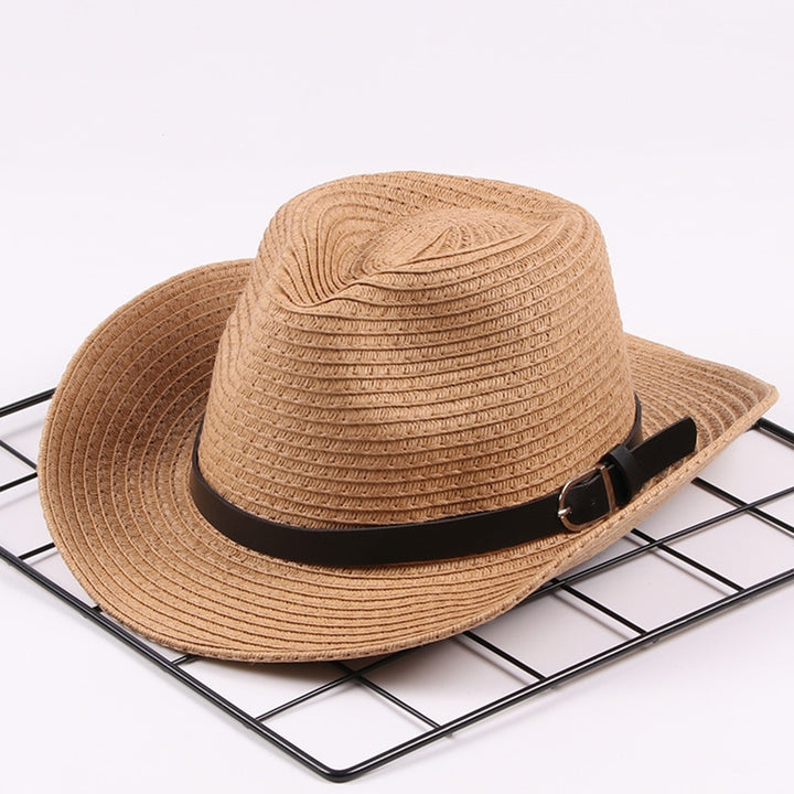 Hemming Wide Brim Belt Decor Adjustable Rope Hollow Straw Hat Summer Parent-child Jazz Hat Fashion Accessories Image 12