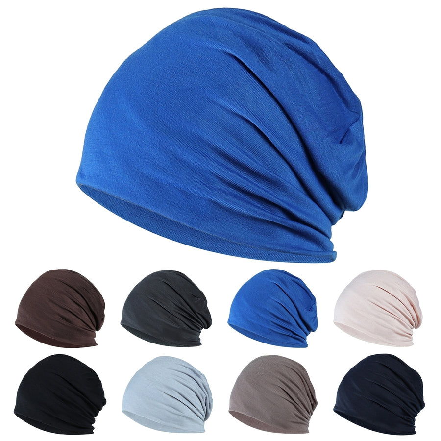 Spring Fall Skull Beanie Baggy Unisex Solid Color Elastic Thin Protective Street Dance Brimless Running Beanie Hat Image 1