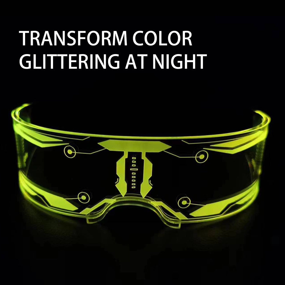 Club LED Glasses Seven Colors Cyberpunk Colorful Unisex Light Up Decorative Transparent Disco Dancing LED Eyeglasses Image 2