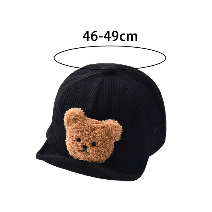 Baby Baseball Hat Cartoon Bear Decor Unisex Solid Color Wide Brim Breathable Sunshade Soft Spring Picnic Sun Hat Image 6