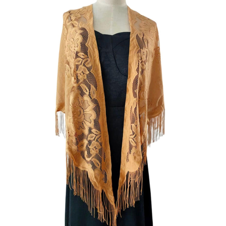 Tassel See-through Thin Solid Color Beach Shawl Oversized Crochet Flower Printing Beach Cover-up Image 7