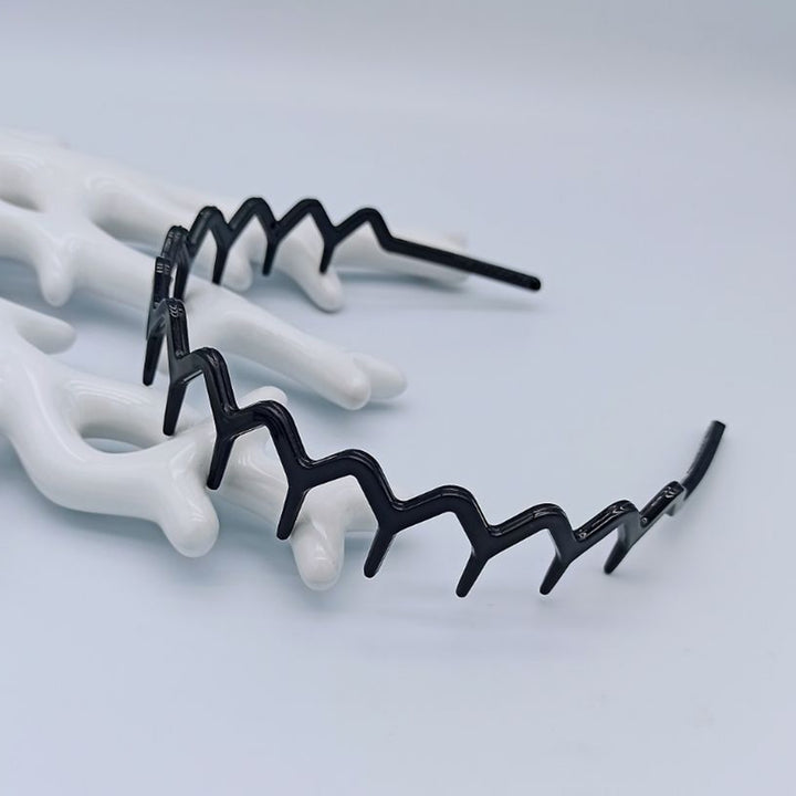 Teeth Comb Non-slip Hair Hoop Unisex Wave Shape Bangs Headband Hair Accessories Image 12