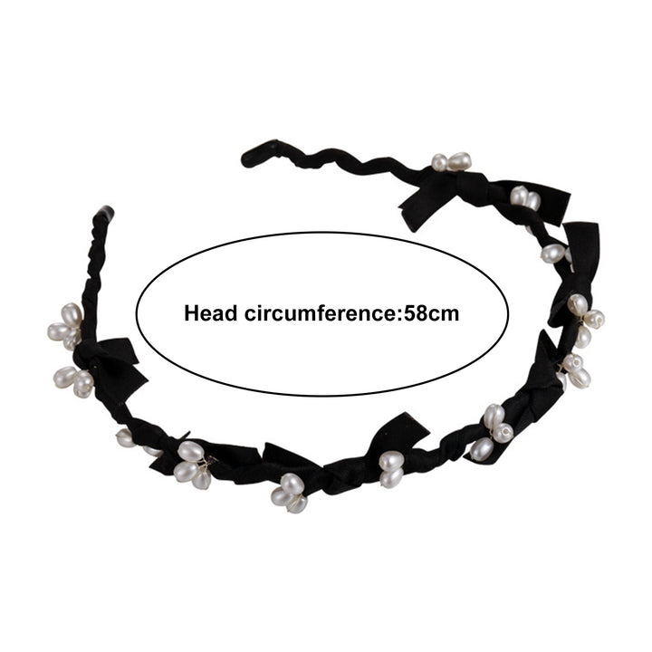 Women Headband Faux Pearl Decor Hair Decoration Princess Style Anti-slip Lady Party Hair Hoop Headwear Image 6