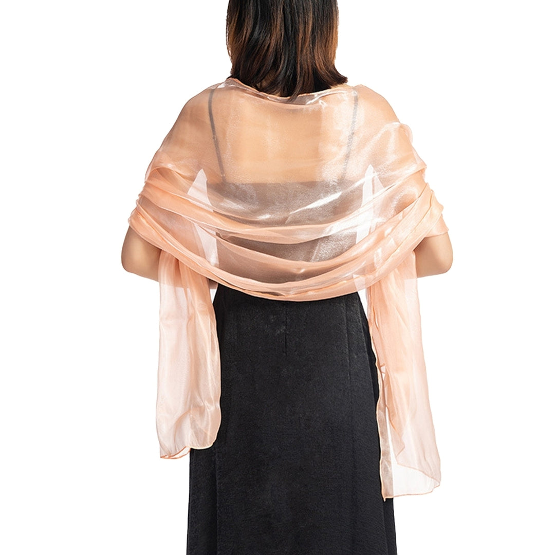 Thin Bright Silk Solid Color Dress Shawl Bridesmaid Cheongsam Long Shawl Image 7