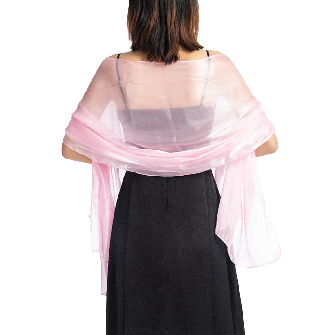 Thin Bright Silk Solid Color Dress Shawl Bridesmaid Cheongsam Long Shawl Image 11