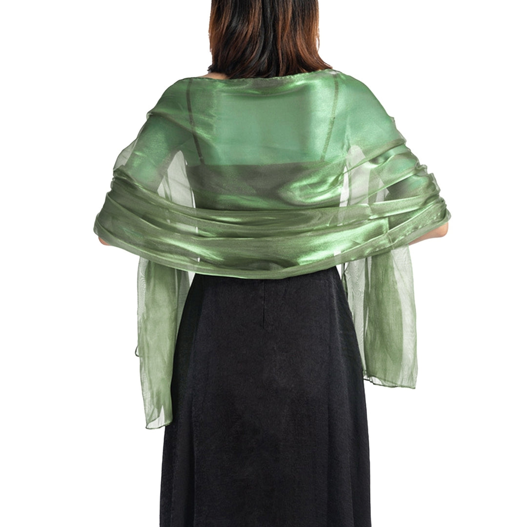 Thin Bright Silk Solid Color Dress Shawl Bridesmaid Cheongsam Long Shawl Image 12