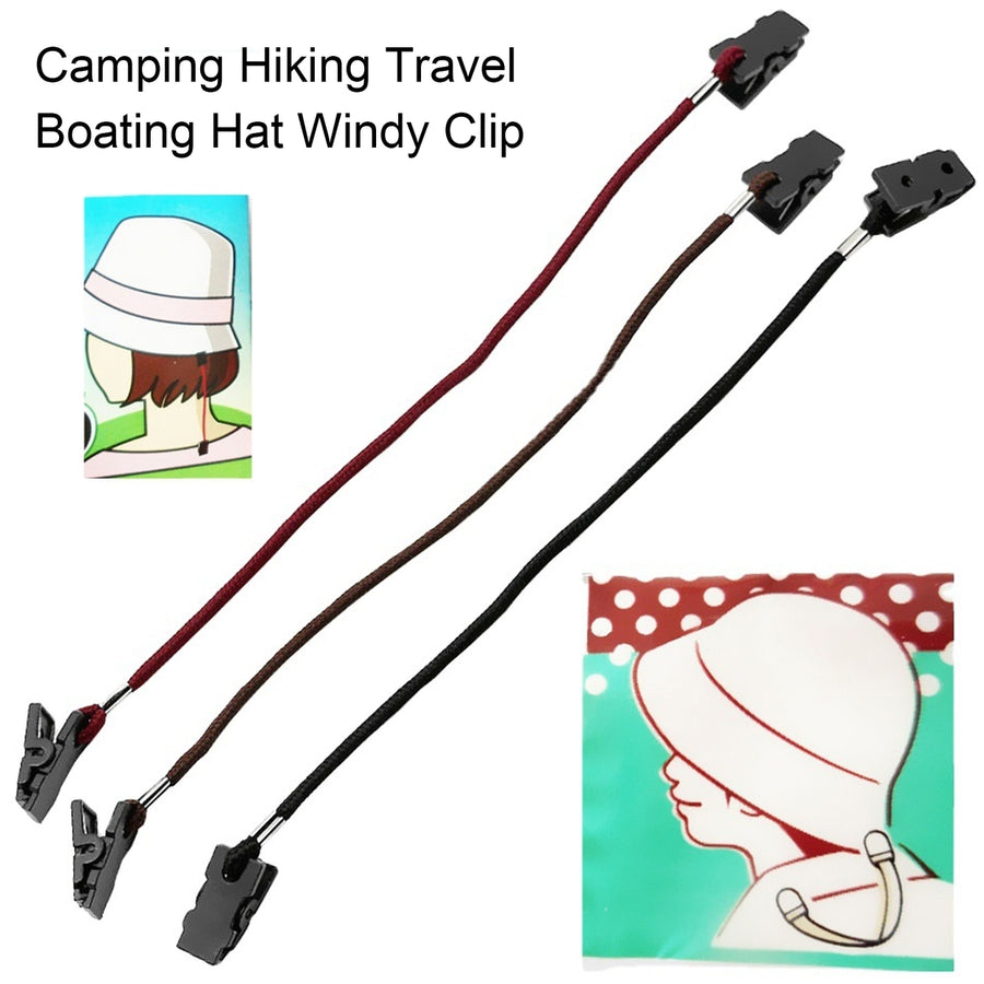 Hat Strap Clip Double Clip Strong Grip High Tensile Removable Windproof Eyewear Holder Camping Hiking Travel Boating Hat Image 1