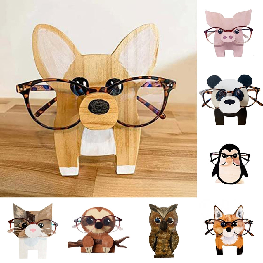 Glasses Holder Animal Shape Wooden Ornament Cute Pet Dog Cat Fox Sunglasses Eyeglass Display Rack Home Use Image 1