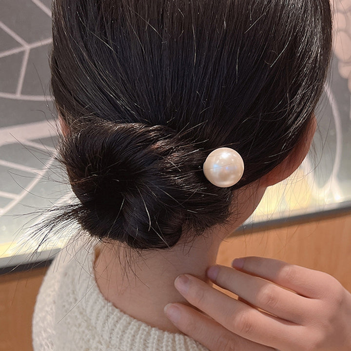 1 Pair Spring Spiral Design Hair Stick Elegant Non-Slip Exquisite Faux Pearl Decor Hair Bun Fork Hair Accessories Image 9