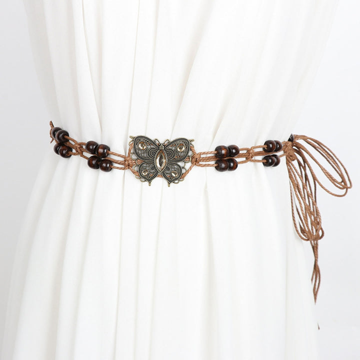 Woven Belt Bohemian Ladies Beaded Waist Belt Adjustable Decorative Waistband Women Casual Waist Chain Daily Wear Image 8