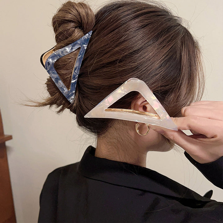 Women Hair Claw Geometric Shape Hollow Out Strong Claw Anti-slip Smooth Edge Hair Fixing Clip Hair Gripper Hair Image 6